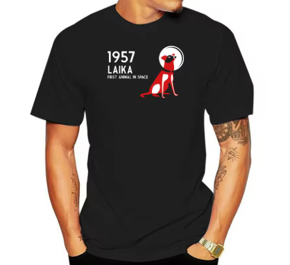 تي شيرت لايكا، أول حيوان في الفضاء، الاتحاد السوفيتي، 1957، تي شيرت أنيق مخصص، تي شيرت CCCP الروسي، مقاس أوروبي، هيب هوب