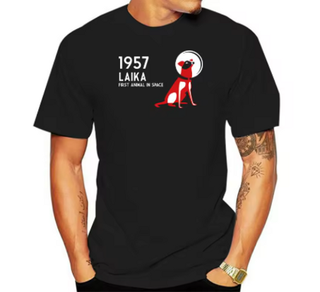تي شيرت لايكا، أول حيوان في الفضاء، الاتحاد السوفيتي، 1957، تي شيرت أنيق مخصص، تي شيرت CCCP الروسي، مقاس أوروبي، هيب هوب