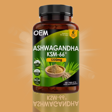 حبوب نباتية من جذور أشواغاندا  KSM 66 1200 ملغ