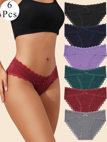 Damen Slips Bikini 6er-Pack