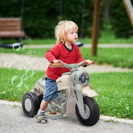AIYAPLAY Kinder Elektro-Motorrad 6V – Mit Musik & Seifenblasen, 2,5–3 km/h, für 2–5 Jahre
