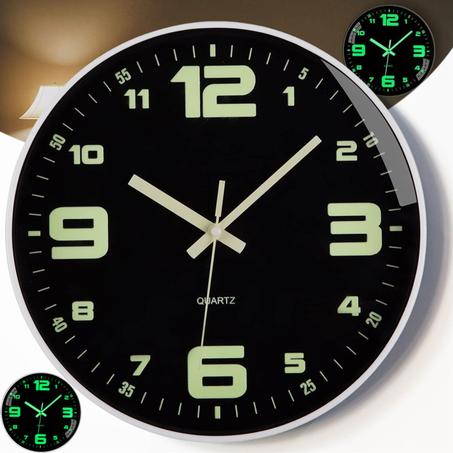 12 Zoll leise ticklose Wanduhr mit grünen Zeigern – leises Quarzwerk