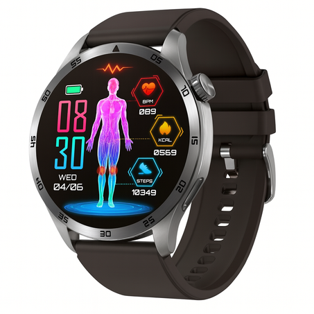 Smartwatch 2025 mit AMOLED Display & Bluetooth 5.2 – Fitnessuhr mit Anrufen & Gesundheitsüberwachung