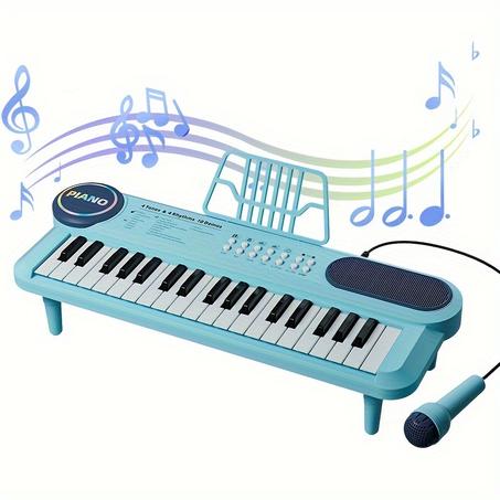 Norkbeng Elektronisches Kinderklavier mit Mikrofon – Tragbares Rosa Tastenklavier für Anfänger