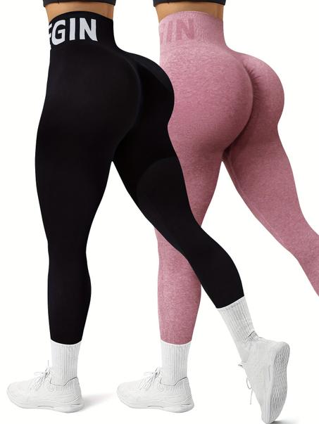2er Pack Nahtlose Yoga Leggings Damen