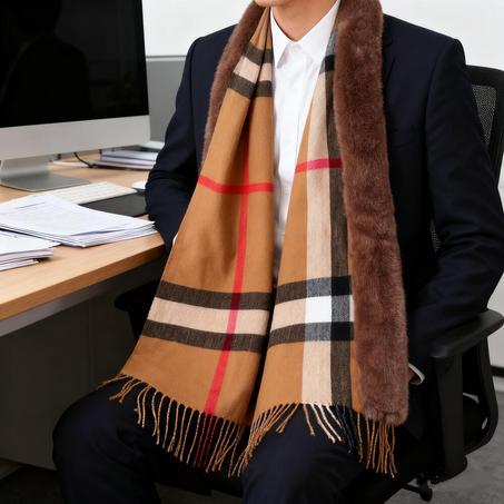 Winter Schal Karierter Fransen