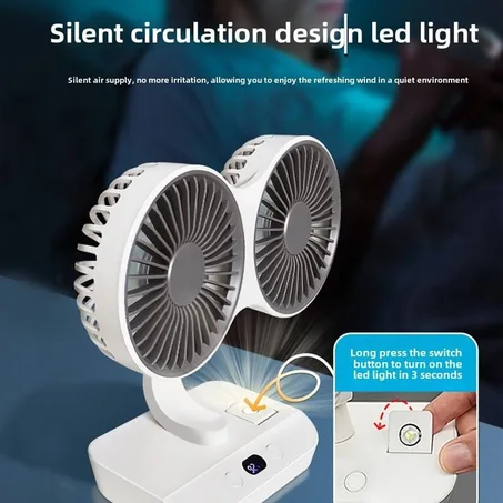 مروحة مكتب برأسين – Dual-head Desk Fan
