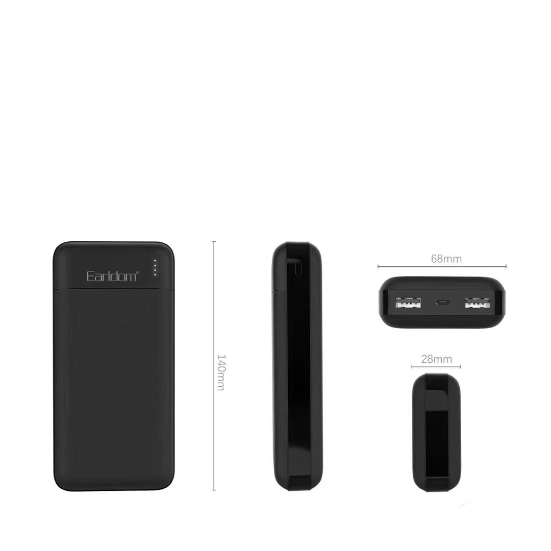 Power Bank Earldome 10000mAh + حامل موبايل للسيارة سي 41 من اكس او- اسود + كيبل USB متعدد 4 في 1 شاحن سريع نايلون مع نوع A/USB C الى 65 واط
