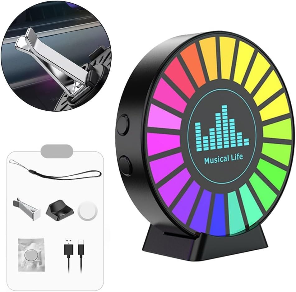 • فواحه RGB إضاءة USB تتفاعل مع الموسيقى متعدده الاستخدام