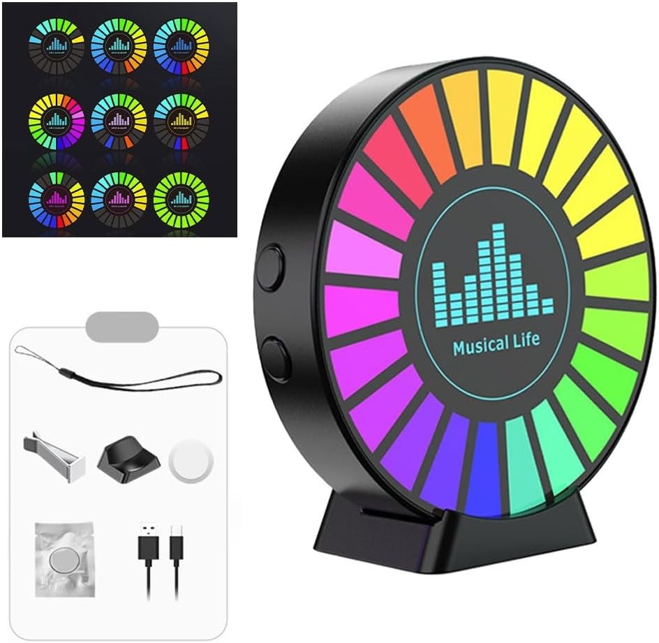 • فواحه RGB إضاءة USB تتفاعل مع الموسيقى متعدده الاستخدام