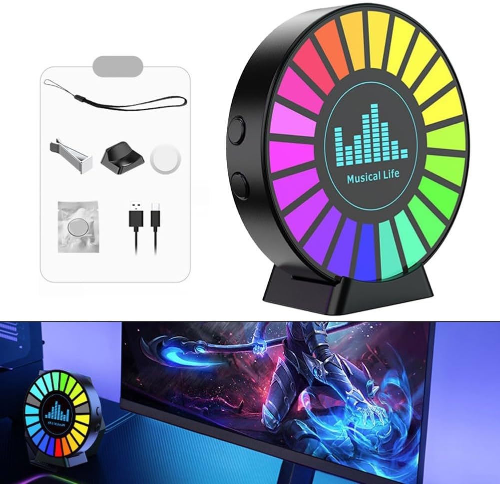 • فواحه RGB إضاءة USB تتفاعل مع الموسيقى متعدده الاستخدام