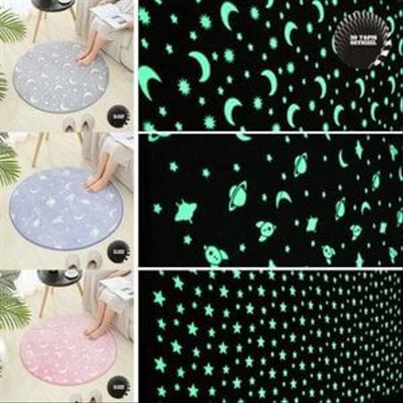 Tapis ronds motif lumineux, brillants la nuit