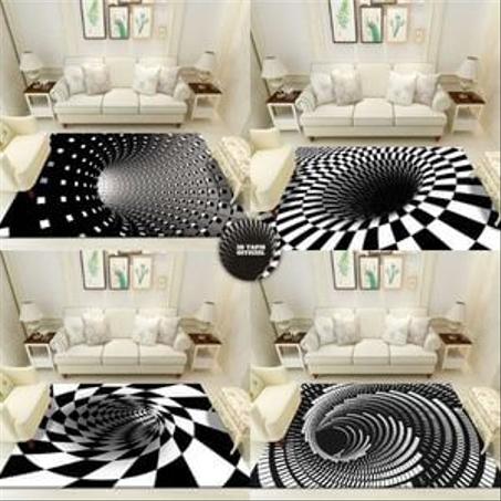 Tapis Vortex illusion 3D carrés