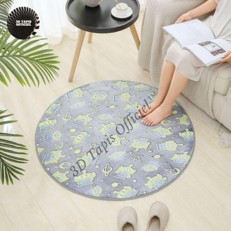 Tapis rond brillant motif lumineux EXTRA, brille dans la nuit -3D Tapis Officiel™