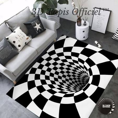 TR9, Tapis rectangle d'illusion tourbillon, Donner une vie à votre maison ! 1 acheté + 1 offert