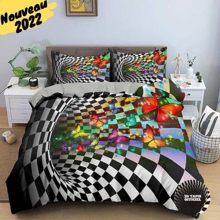 3D Tapis Officiel™ - Housse de couette + 2 taies d'oreiller en vortex illusion 3D | Style XII