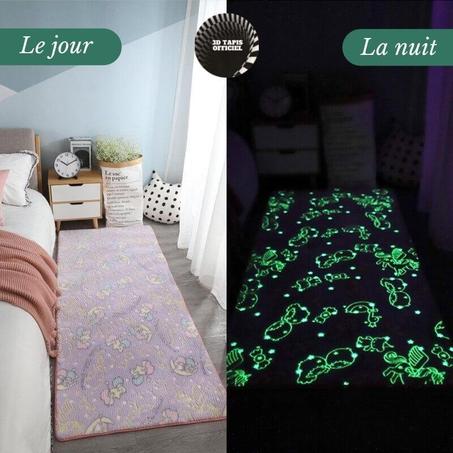 Tapis rectangle brillant motif lumineux Animaux Rose, brille dans la nuit -3D Tapis Officiel™