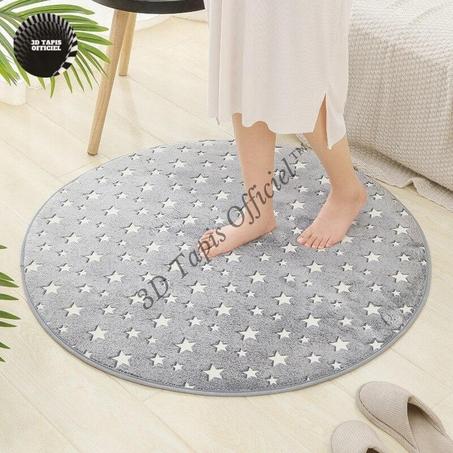 Tapis rond brillant motif lumineux étoile, brille dans la nuit -3D Tapis Officiel™