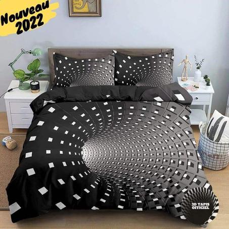 3D Tapis Officiel™ - Housse de couette + 2 taies d'oreiller en vortex illusion 3D | Style XV