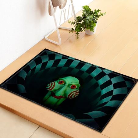Tapis TREH09 décoration Halloween en vortex illusion 3D-THE SAW 1acheté+1offert