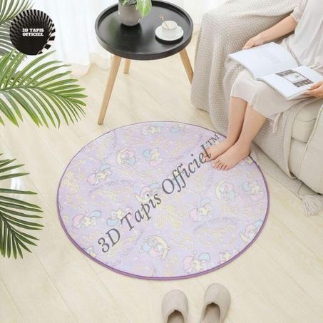 Tapis rond brillant motif lumineux animaux, brille dans la nuit -3D Tapis Officiel™