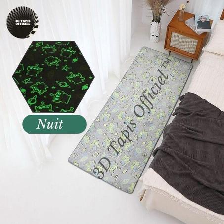 Tapis rectangle brille dans la nuit, motif brillant lumineux EXTRA Gris-3D Tapis Officiel™