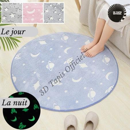 Tapis rond brillant motif lumineux d'espace, brille dans la nuit -3D Tapis Officiel™