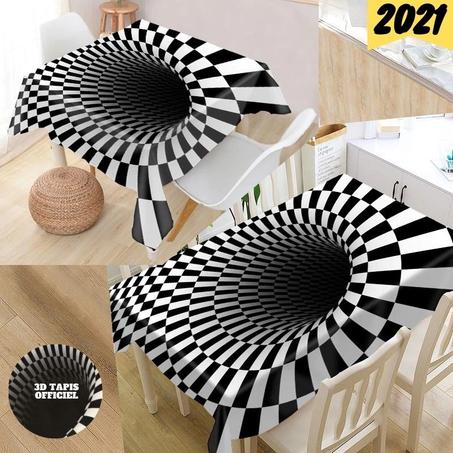 3D Tapis Officiel™-Nappe de Table en Vortex illusion 3D-Style I