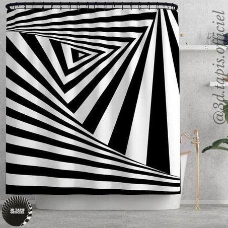 La nouvelle illusion vortex 3D-Rideaux de douche (+12 crochets)
