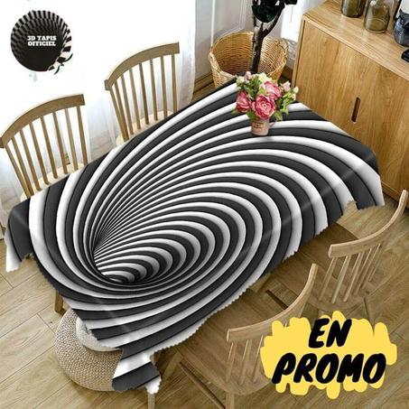 3D Tapis Officiel™-Nappe de Table, imperméable à la poussière, en Vortex illusion 3D-Style II