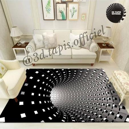 TC7, Tapis carré effet trou noir 3D-la nouvelle illusion tourbillon 1 acheté + 1 offert