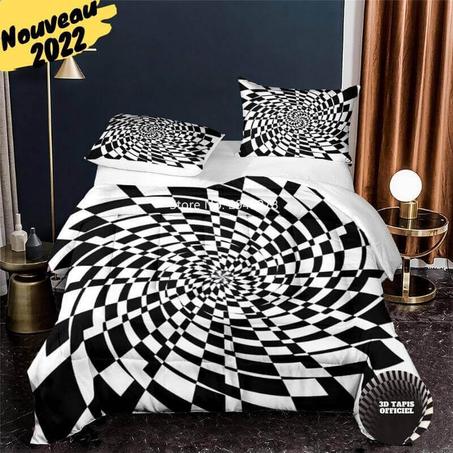 3D Tapis Officiel™ - Housse de couette + 2 taies d'oreiller en vortex illusion 3D | Style XVIII