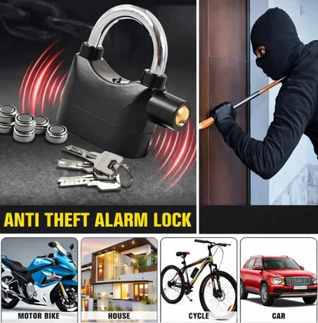 🔒 Alarm Padlock – The 24/7 Guardian for Your Bike, Gate & Home