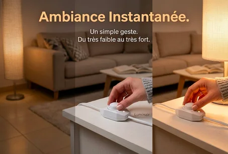Câble d'Alimentation avec Variateur d'Intensité Intégré – Contrôle Précis de la Luminosité pour Lampes LED et Lampadaires
