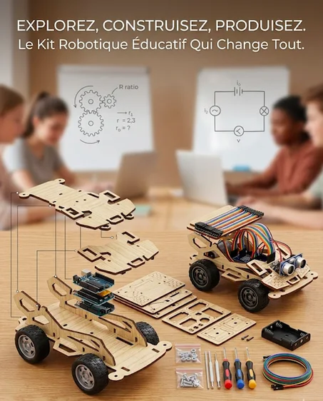 Wooden Model Car Kit DIY –  3D STEM Éducatif pour Enfants 8-12 Ans | Kit Scientifique de Construction en Bois