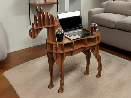 Laser Cut Horse Bookshelf Home Side Table Furniture Vector