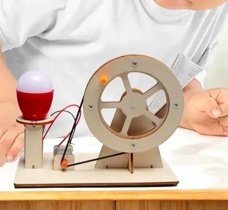 Générateur DIY à Manivelle en Bois – Kit Scientifique STEM Éducatif à Construire