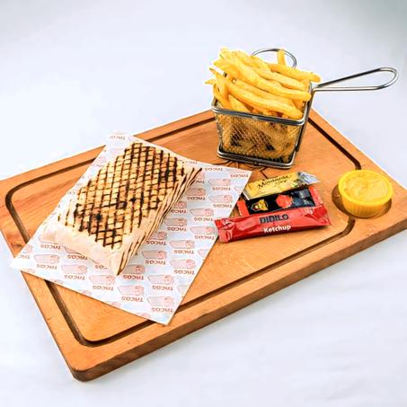 Tacos mixte + frites /   تاكوس منوع + بطاطس مقلسة