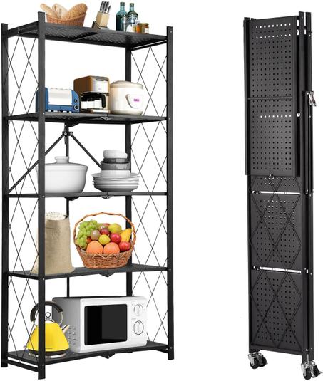 أرفف تخزين سميكة قابلة للطي من 5 طبقات