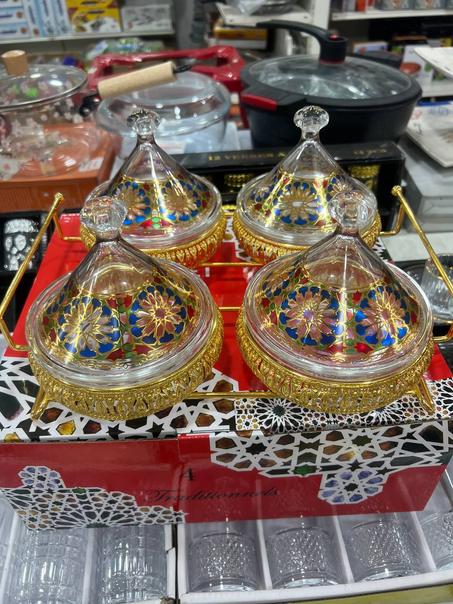 طقم تقديم حلويات 4 قطع