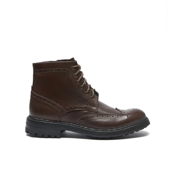 Bottines Chelsea Marron Foncé à Bout Brogue (Wingtip)