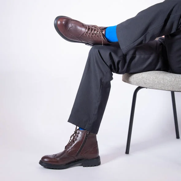 Bottines Chelsea Marron Foncé à Bout Brogue (Wingtip)