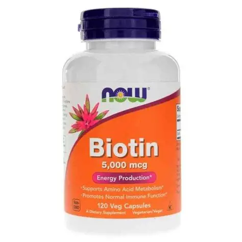 NOW Foods, Biotine, 5000 µg, 120 capsules végétariennes