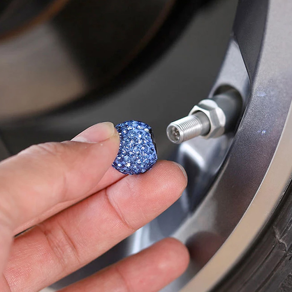 غطاء بلف إطارات السيارة كريستالات لامع