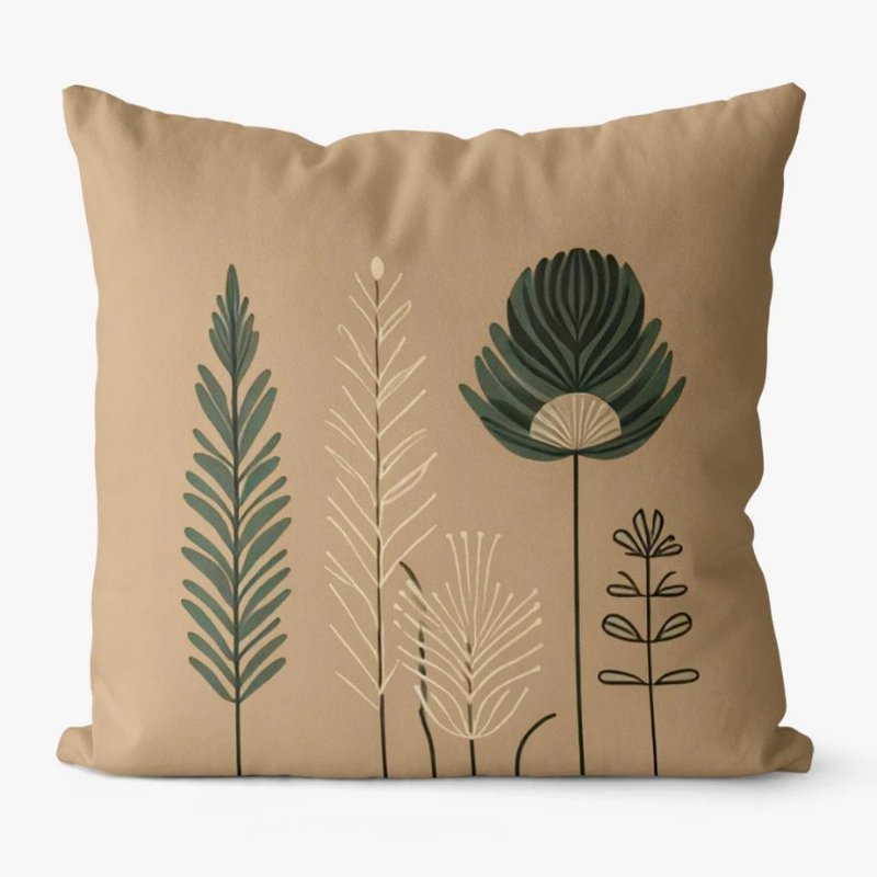 طقم كفر كوشن 4 قطع بيج و زيتي