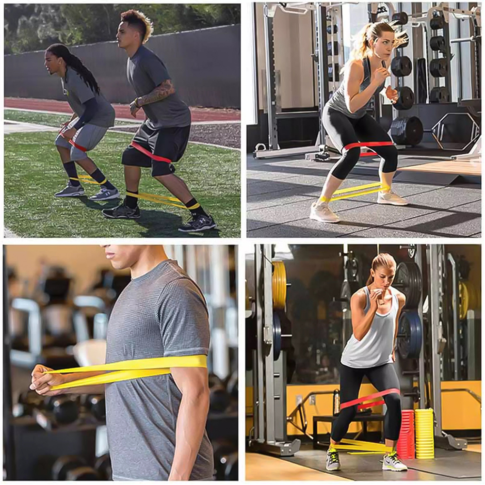 عجلة البطن الرياضية مع مجموعة أحزمة المقاومة