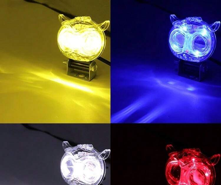 عرض قطعتين ليد البومة 2 عدسة للسيارة والموتوسيكل شفاف