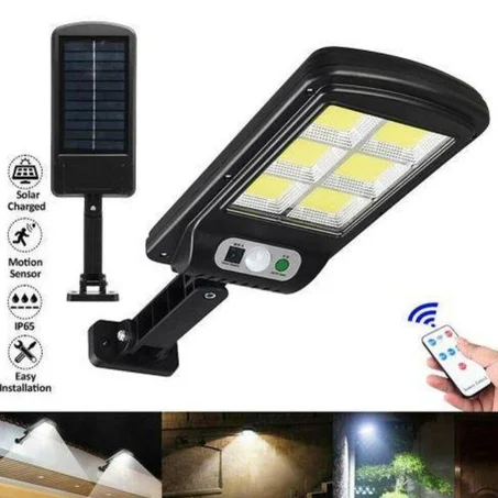 كشاف شمسي مع جهاز تحكم عن بعد وكاشف حركة للاستخدام الخارجي