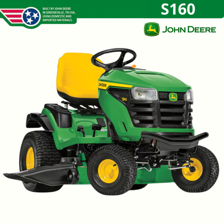 John Deere S160 Lawn Tractor – Reliable Power, Comfortable Ride, Superior Cut