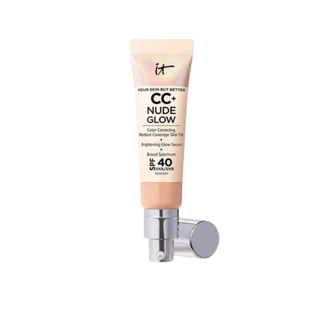 It Cosmetics - CC+ Nude Glow Crème Correctrice Soin Teinté Couverance Moyenne+ Sérum Eclat Illuminateur
